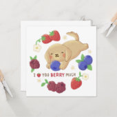 I Love You Berry Much: Cute Dog with Berries カード (正面/裏面インサイチュ)