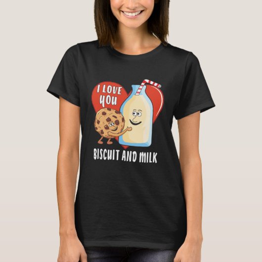 I LOVE YOU BISCUIT AND MILK Biscuit Milk Friends Tシャツ (正面)