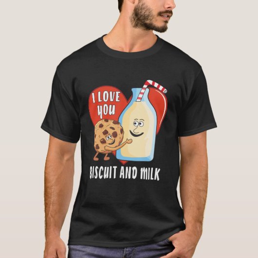 I LOVE YOU BISCUIT AND MILK Biscuit Milk Friends Tシャツ (正面)