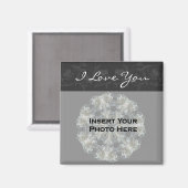 I Love You Blackフローラカスタマイズ可能なフォトマグネット マグネット (正面/裏面)