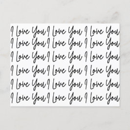 I Love You Black and White Valentines Day ポストカード