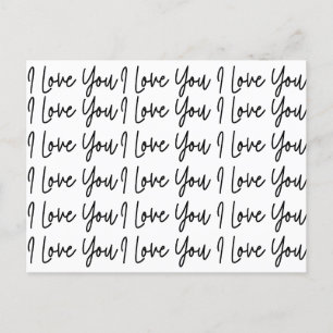 I Love You Black and White Valentines Day ポストカード