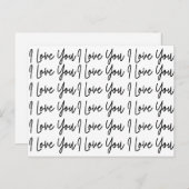 I Love You Black and White Valentines Day ポストカード (正面/裏面)