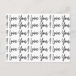 I Love You Black and White Valentines Day ポストカード