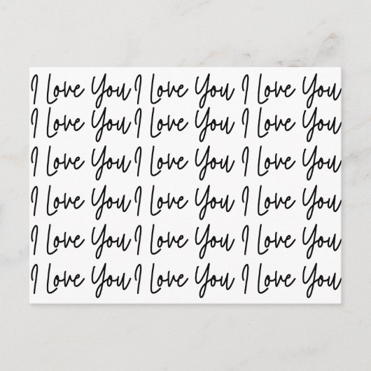I Love You Black and White Valentines Day ポストカード (正面)