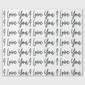 I Love You Black and White Valentines Day ラッピングペーパー (フラット)