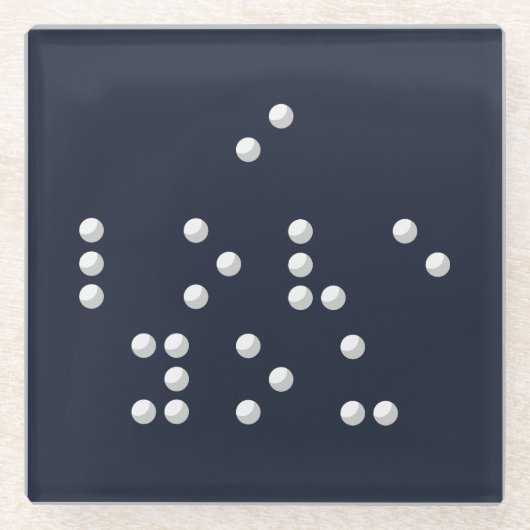 I love you (Braille) ガラスコースター (正面)