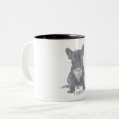 I Love YOU - Bulldog フランスの Coffee Mug ツートーンマグカップ (正面左)
