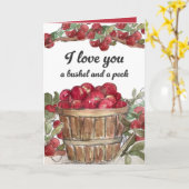 I Love You Bushel And Peck Apples Fruit カード (黄色い花)