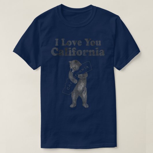 I Love You CaliforniaヴィンテージフェードホームラブメンズW Tシャツ (デザイン正面)
