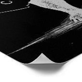 I Love You California- – ブラックとシルバー ポスター (角)