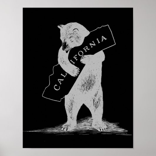 I Love You California- – ブラックとシルバー ポスター (正面)