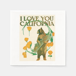 I Love You California Bearカクテルパーティーナプキン スタンダードカクテルナプキン