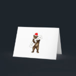 I Love You California Bear with Santa Hat シーズンカード<br><div class="desc">I Love You California Bearと友達を喜ばせるサンタハットの可愛いクリスマスカード。</div>