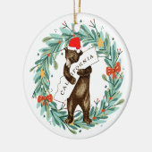 I Love You California Bear with Santa Hat セラミックオーナメント (左)