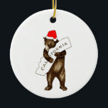 I Love You California Bear with Santa Hat セラミックオーナメント<br><div class="desc">I Love You California Bearサンタハットを着て友達を喜ばせる。あなたの家族や友人のクリスマスツリーに可愛い追加。</div>