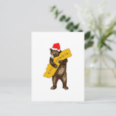 I Love You California Bear with Santa Hat ポストカード (スタンド正面)