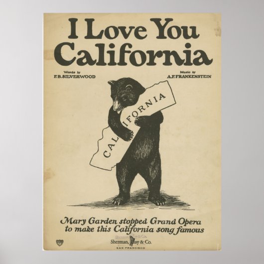 I Love You California Poster ポスター (正面)