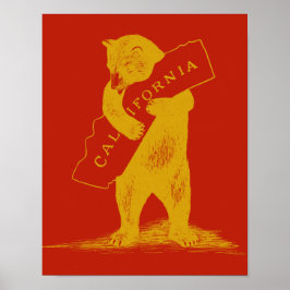 I Love You California--Red and Gold ポスター