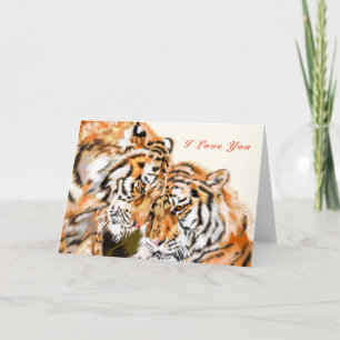 I Love You Card Tigers Coule - Hug カード