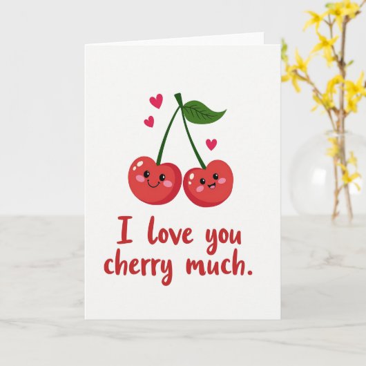 I Love You Cherry Much Card カード (黄色い花)