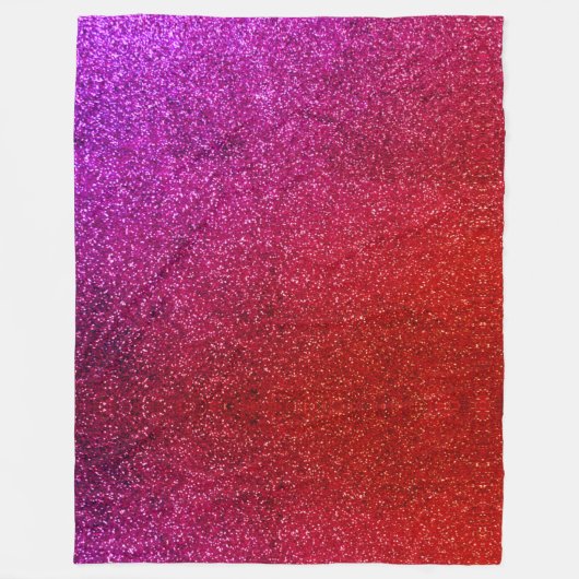 I love you chic pink glitter background フリースブランケット (正面)
