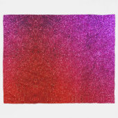 I love you chic pink glitter background フリースブランケット (正面(横))