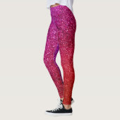 I love you chic pink glitter background レギンス (左)