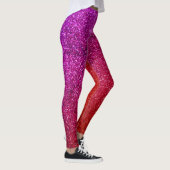 I love you chic pink glitter background レギンス (右)