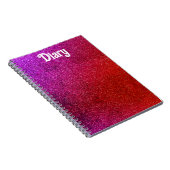I love you chic pink glitter background Abstract ノートブック (右側)