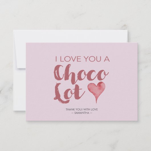 I Love You Chocolate Valentineありがとう サンキューカード (正面)
