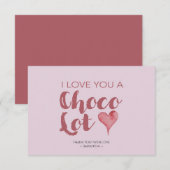 I Love You Chocolate Valentineありがとう サンキューカード (正面/裏面)