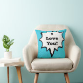 I Love You Comic Book Speech Bubble クッション (椅子)