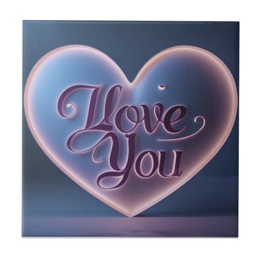 I Love You Connected In A Heart タイル (正面)