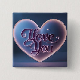 I Love You Connected In A Heart 缶バッジ