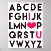 I LOVE YOU - Cute Alphabetポスター ポスター (正面)