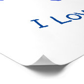 I Love You Cute Blue Heart Valentine       ポスター (角)