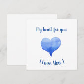 I Love You Cute Blue Heart Valentine's Day (正面/裏面)