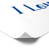 I Love You Cute Blue Heart Valentine's Day   ポスター (角)