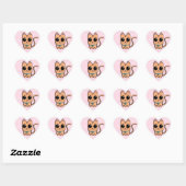 I Love You, Cute Caramel Cat Illustration Art Prin ハートシール (シート)