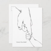 I Love You Dad Quote Hands Line Art Card ポストカード (正面/裏面)