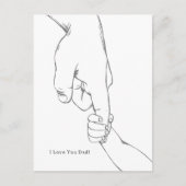 I Love You Dad Quote Hands Line Art Card ポストカード (正面)