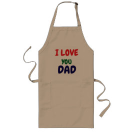 I Love You Dad Simple  ロングエプロン
