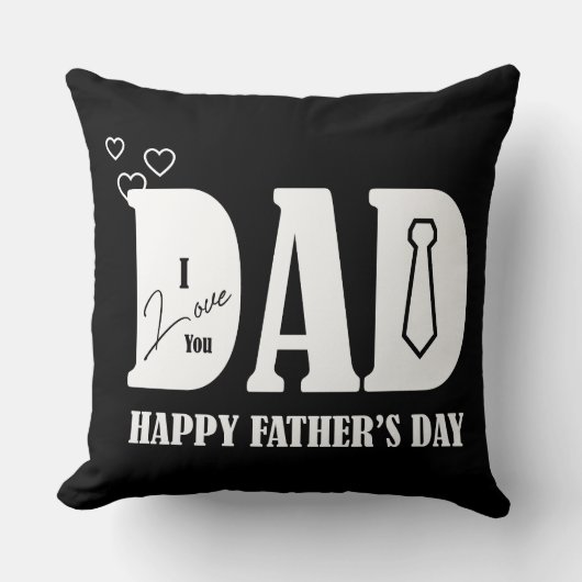I Love You Dad Tie Hearts クッション (正面)