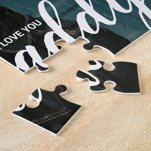 I Love You Daddyタイプモダンのカスタム写真 ジグソーパズル (側面)