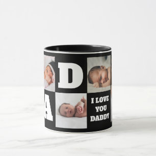 I Love You Daddy引用文パパフォトコラージュ マグカップ