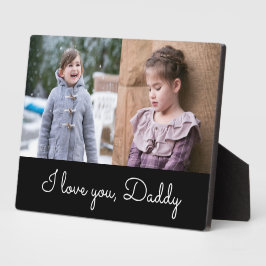 I Love You Daddy ブラックスクリプト 2枚フォトコラージュ フォトプラーク