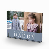 I Love You Daddy モダン Blue 2 Photo Collage Block フォトブロック (右)