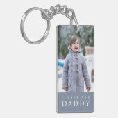 I Love You Daddy モダン Blue Kids 2 Photo キーホルダー (正面左)