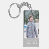 I Love You Daddy モダン Gray 2 Photo キーホルダー (正面左)
